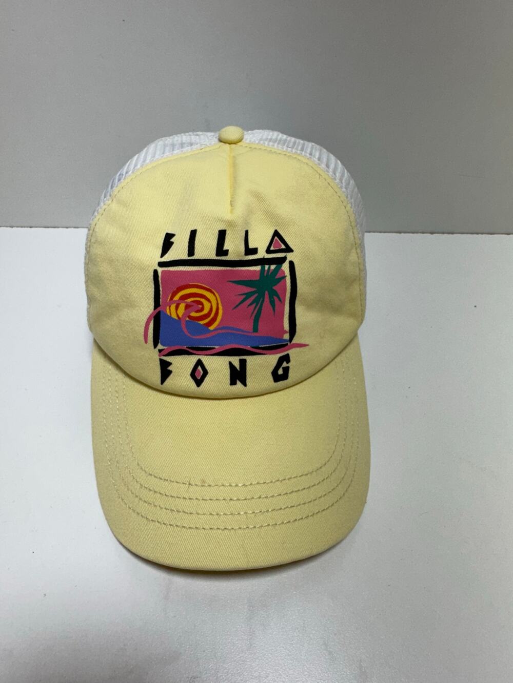 Billa Bong Trucker Cap Hat Yellow White SnapBack Surf 90’s